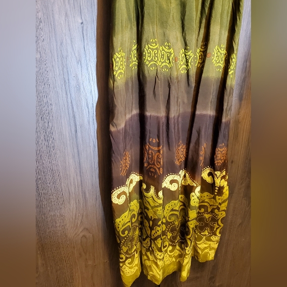 Naf Naf y2k boho Maxi dress Meidum Ombre Tie Dye Embellished Green - Picture 2 of 7